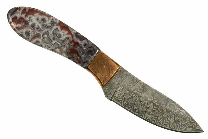 Knife With Lace Agate Inlays - Handcrafted In Utah #327620
